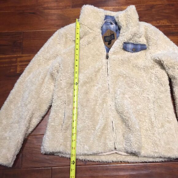 Pendleton Women's Jacket Size Medium Sherpa White Full Zip Wool Lined Sherpa - Picture 6 of 9